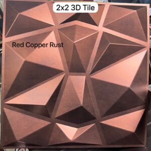 2x2 3D Tile - Red Copper Rust
